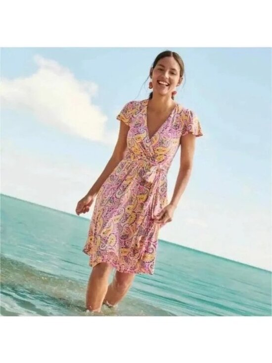 Boden Dresses & Skirts - 🆕 BODEN Evangeline V-Neck Belted Paisley Print Jersey Dress 4